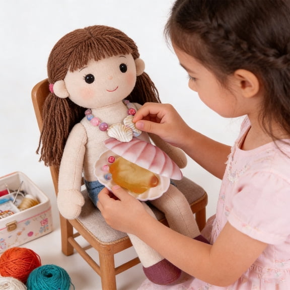 1PCS Shell Pearl Beads Toy String Necklace Squishy Fidget Toy Soft Decompression Stress Relief Sensory Toy for Adults & Kids DIY Jewelry Fun