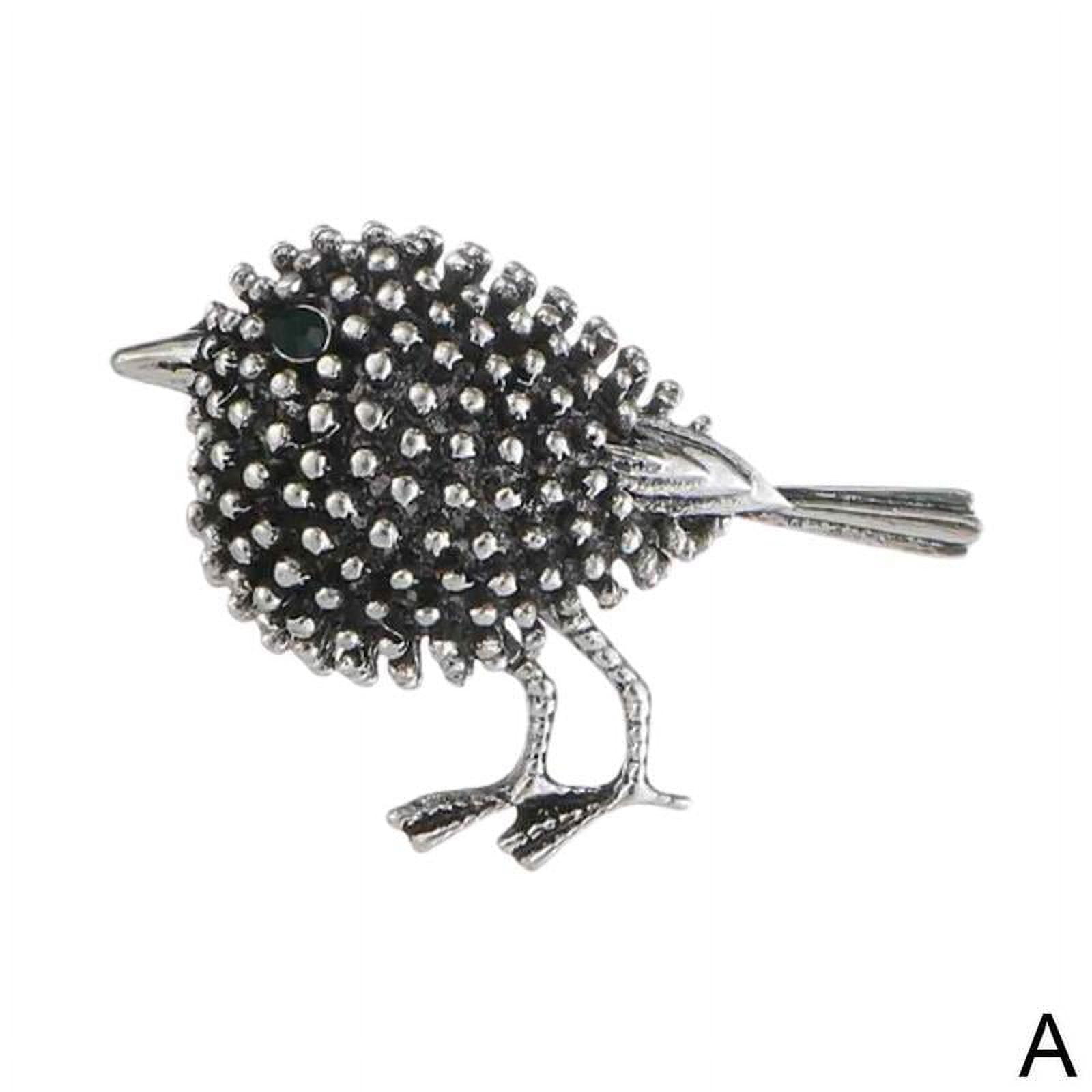 1PCS Small Vintage Style Silver Robin Green Diamante Brooch 2024 Birds ...