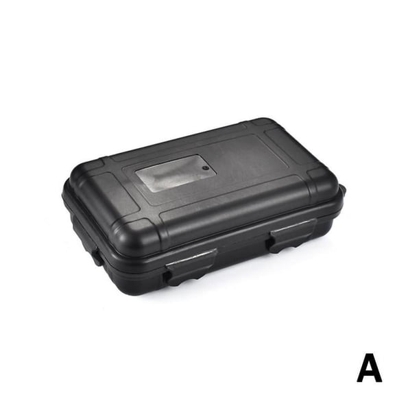 1PCS Small Waterproof Box Outdoor Survival Kit Storage Case, Black, Dustproof, Moisture-Proof