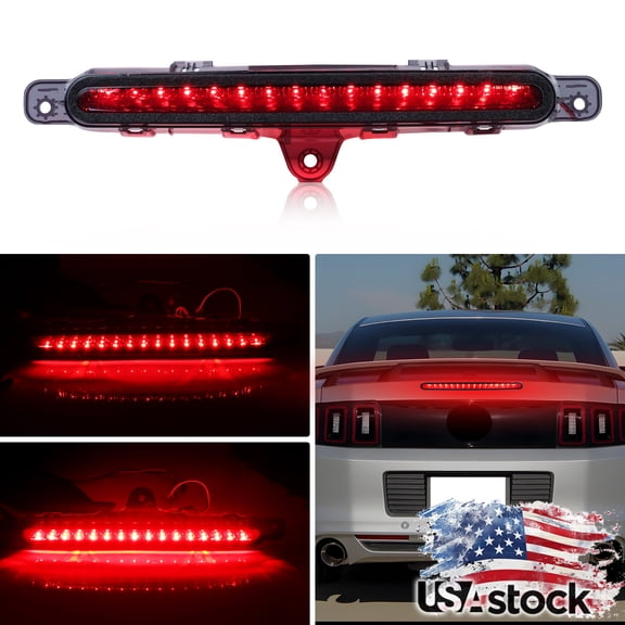 1PCS Smoked Lens Rear 3rd Brake Light Tail Light Stop Light With Full Red LED For 2010 2011 2012 2013 2014 Ford Mustang