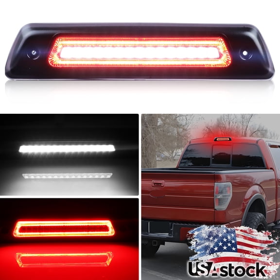 1PCS Smoked Lens Rear Light 3rd Third Brake Light Tail Light Reverse Light Backup Light High Mount Cargo Light Stop Light W/Red/White LED For 2009 2010 2011 2012 2013 2014 Ford F-150