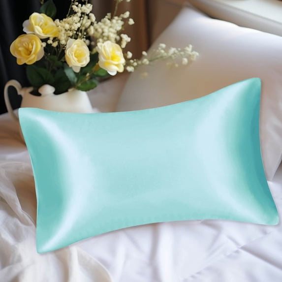 1PCS Soft Silk Blend Pillowcase Cover with Hidden Zipper Breathable Pillow Case for Hair and Skin, 20x30inch / 51x76cm Travel Sleeper Pillows Cases