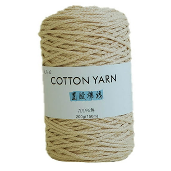 1PCS Soild Color Hollow Knitted Crochet Yarns Nylon Cord Polyester Thread Round Rope Yarns For DIY Handbag Purse Basket Crochet Bag Fabric Yarn 200g 7.1oz