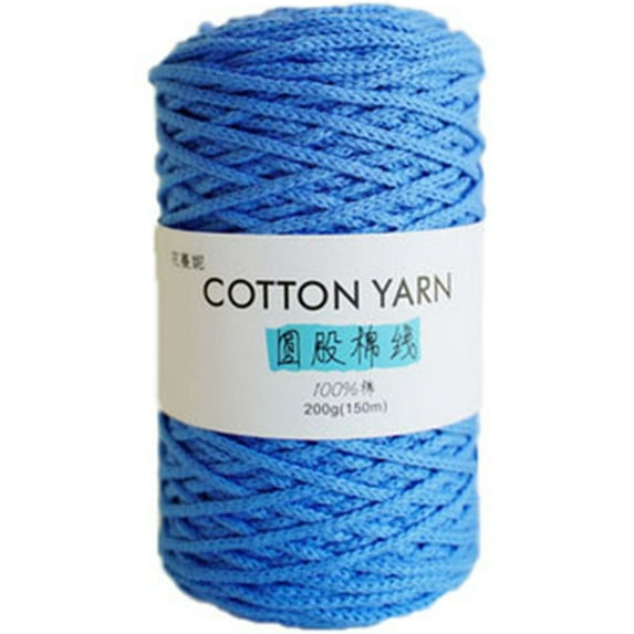 1PCS Soild Color Hollow Knitted Crochet Yarns Nylon Cord Polyester Thread Round Rope Yarns For DIY Handbag Purse Basket Crochet Bag Fabric Yarn 200g 7.1oz