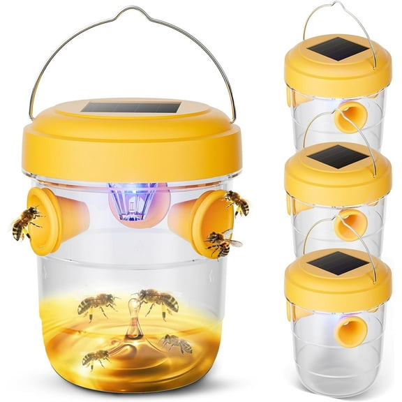 1PCS Solar Wasp Traps Outdoor Hanging Yellow Jacket Traps Carpenter Bee Traps for Outside Hornet Trap, Bee Catcher, Insects Flies