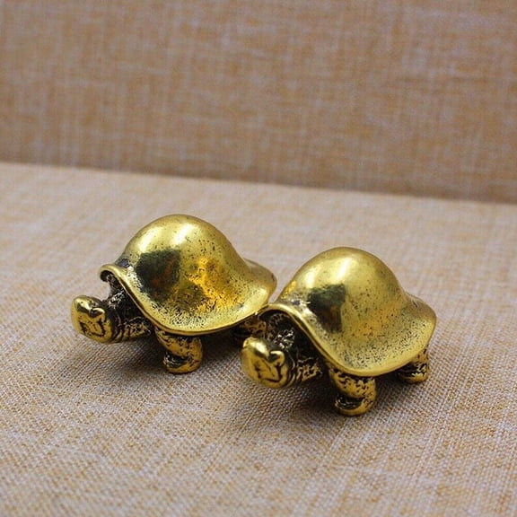 1PCS Solid Brass Feng Shui Turtle Figurine Tortoise Statue Tea Pet Ornament Miniature