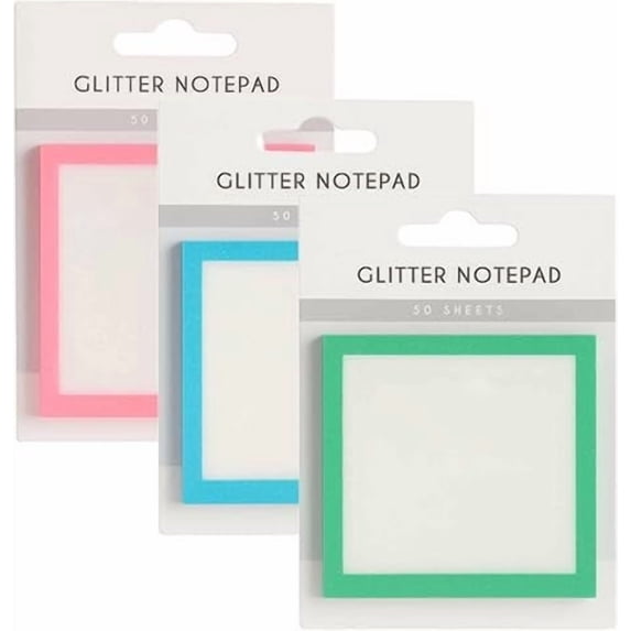 1PCS Sparkle Sticky Notes, Glitter Sticky Notes, Glitter Notepad, Clear Post It Note Pastel, Small to Do List, See Through Note, Office Supplies (Blue)