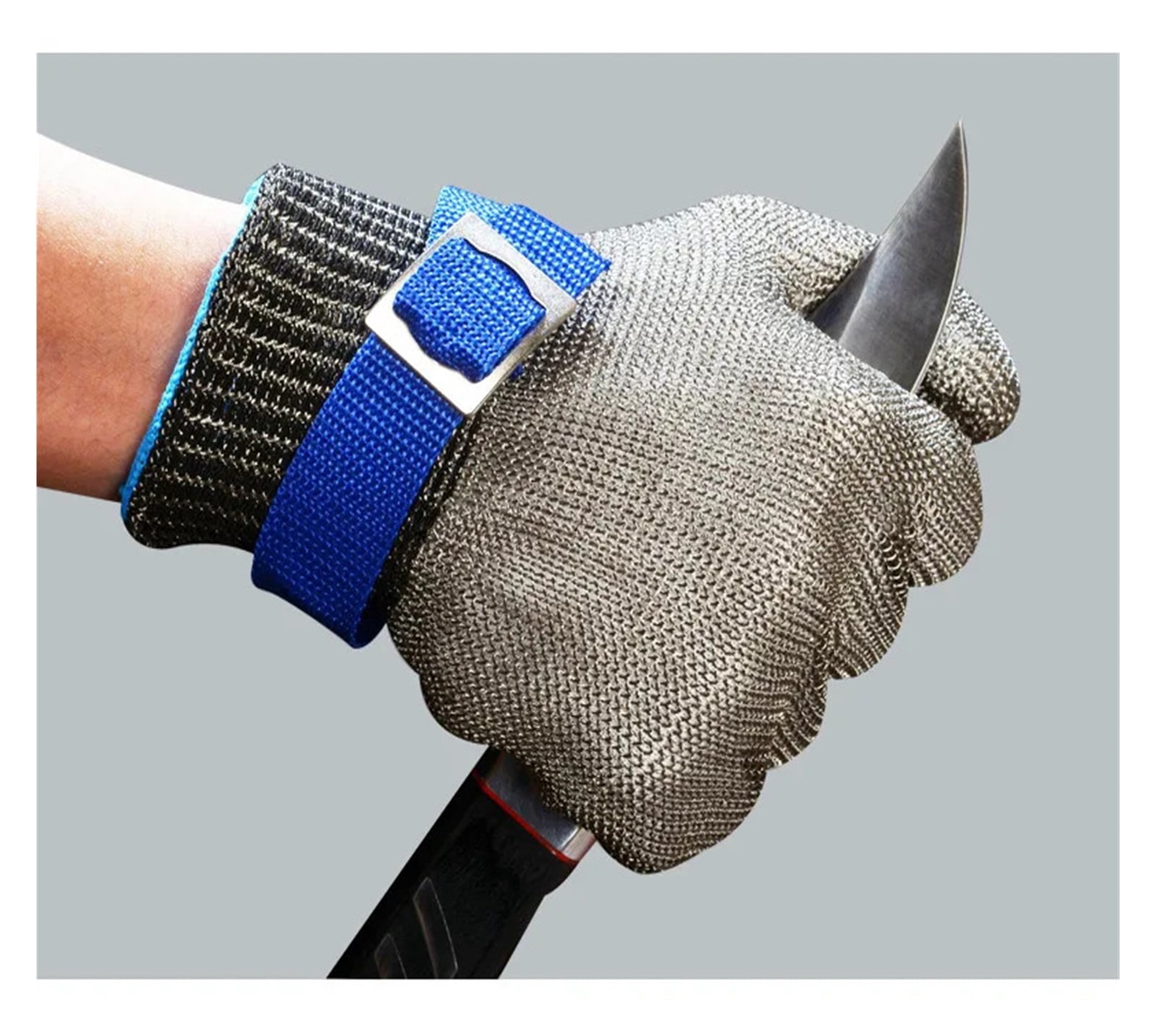 1PCS Stainless Steel Ring Mesh Gloves Anti Cut Knife Resistant Chain ...