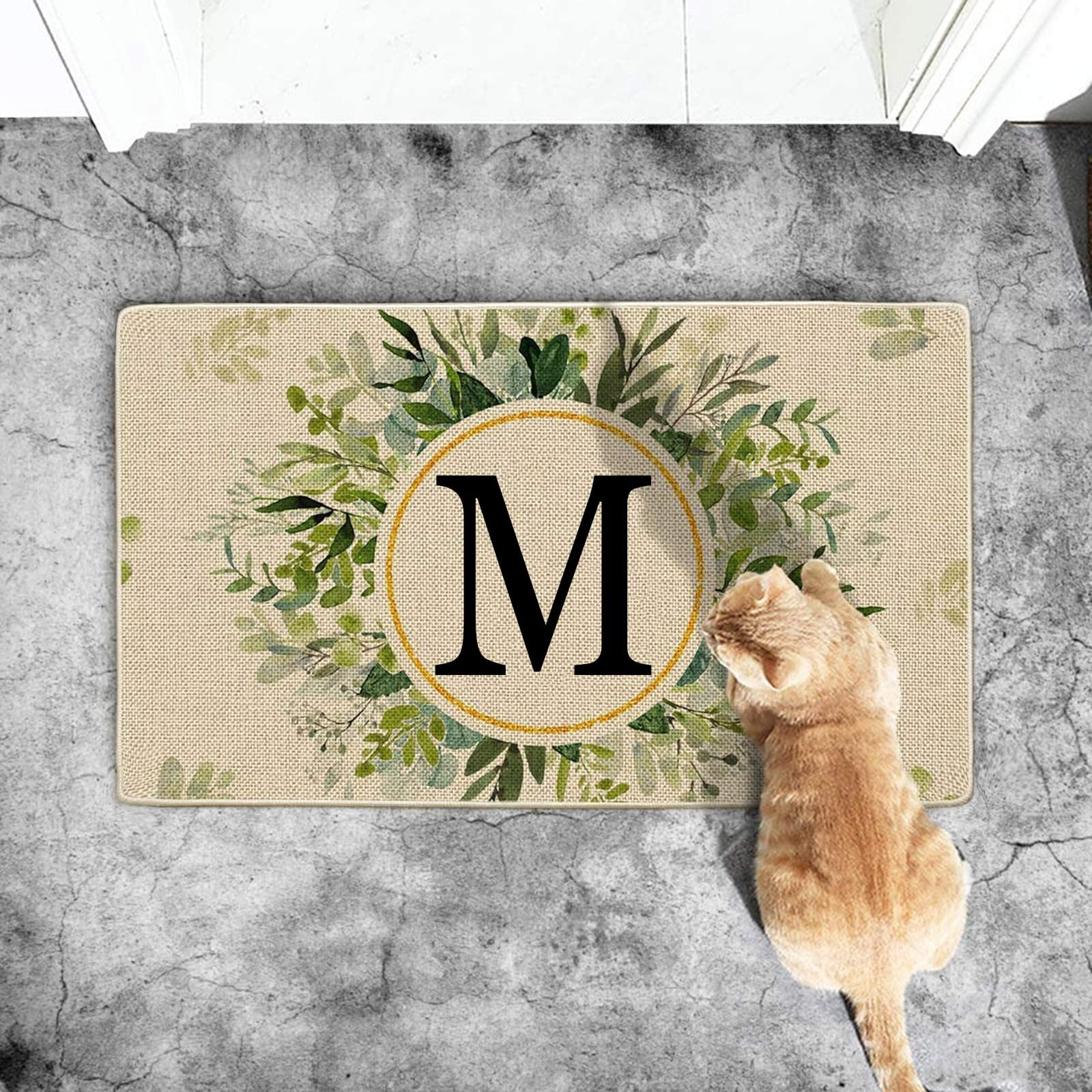 1PCS Summer Floor Mats Letter Family Last Name Initial Doormat Summer