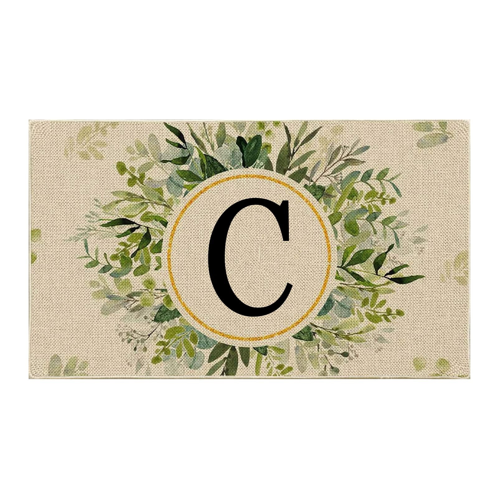 1PCS Summer Floor Mats Letter Family Last Name Initial Doormat Summer