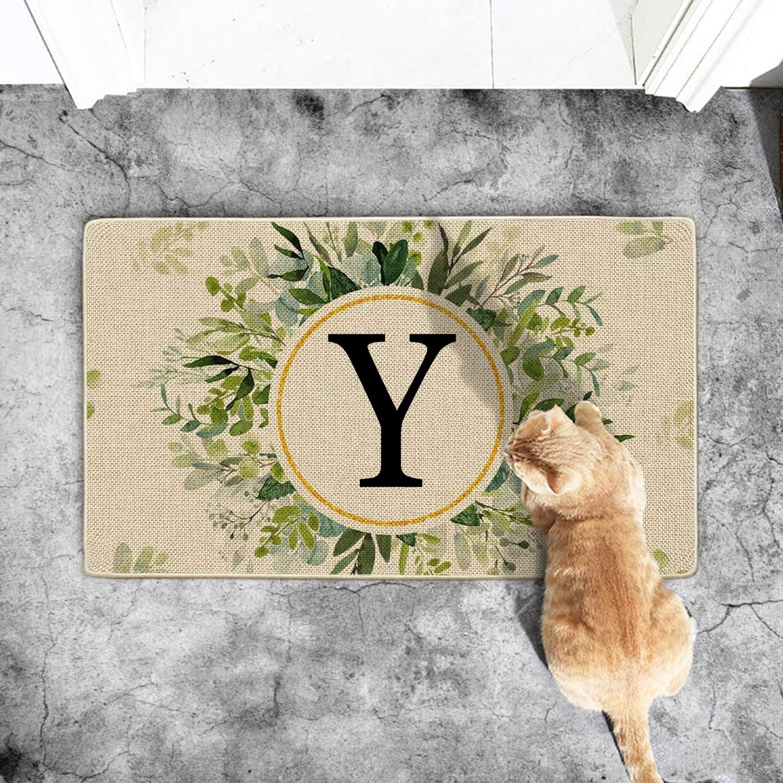 1PCS Summer Floor Mats Letter Family Last Name Initial Doormat Summer