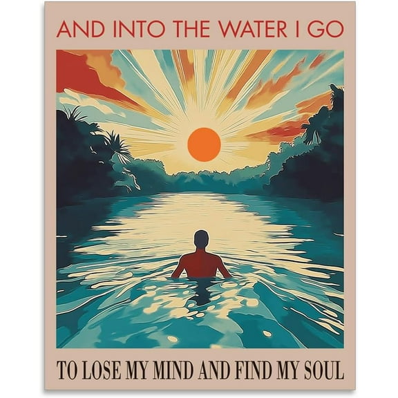 1PCS Sunrise and Ocean Wall Art Prints Inspirational Oil Painting Style Paper Print Poster Board Art Cardboard Painting Colorful Wall Decor DIY