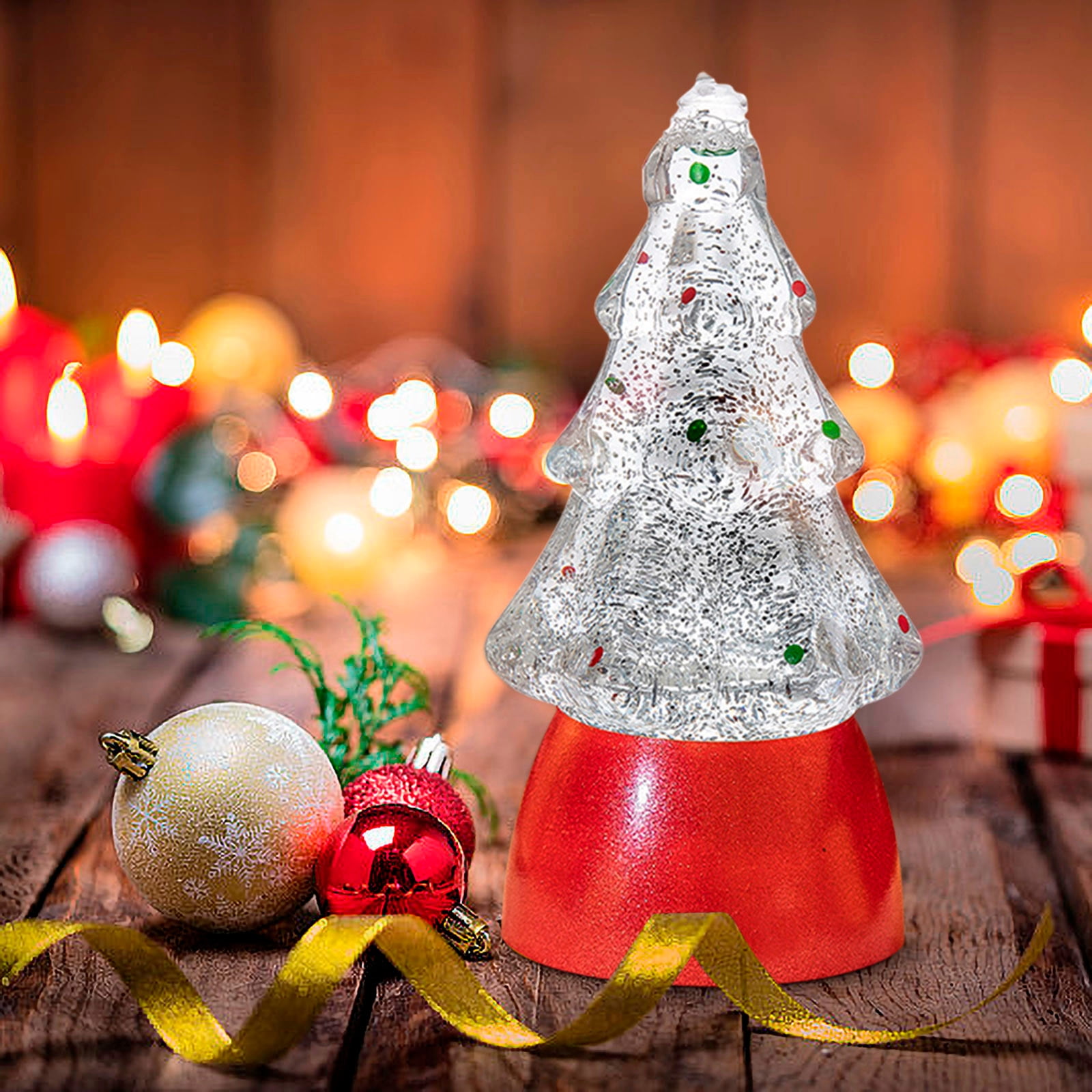 1PCS Swirling Glitter Christmas Tree with Music, LED Lightup Xmas