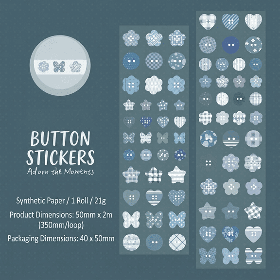 1PCS Synthetic Paper Basic Shape Stickers Geometric Label Decor for Journal Scrapbooking