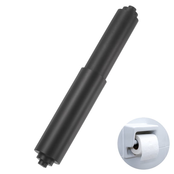 1PCS Toilet Paper Holder Roller, 4.06" to 5.98" Retractable Bathroom Tissue Roll Holder Toilet Paper Spring Rod Replacement Plastic for Washroom Bathroom, Matte Black