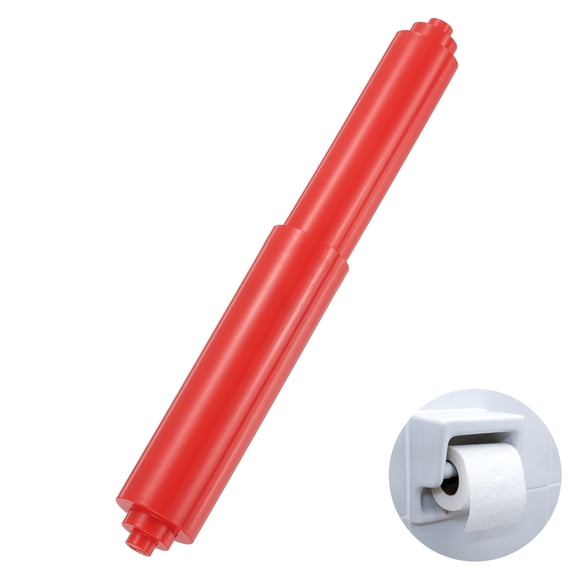 1PCS Toilet Paper Holder Roller, 4.57" to 6.95" Retractable Bathroom Tissue Roll Holder Toilet Paper Spring Rod Replacement Plastic for Washroom Bathroom, Red
