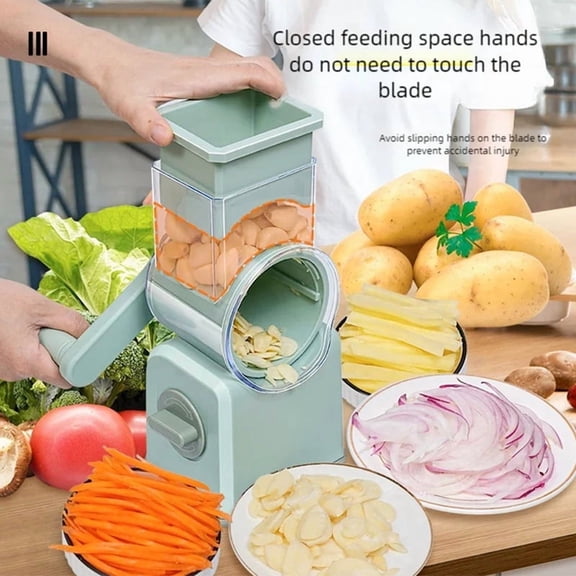 1PCS Vegetable Cutter Slicer Manual Chopper Machine Garlic Potato Shredder Kitchen Multifunctional Drum Slicer,1 x Vegetable cutter