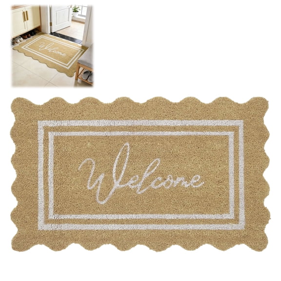 1PCS Vintage Spring Welcome Coir Doormat Retro Rug for Front Door, Indoor Outdoor Welcome Mat Spring Home Entryway Outside Yard Home Decoration