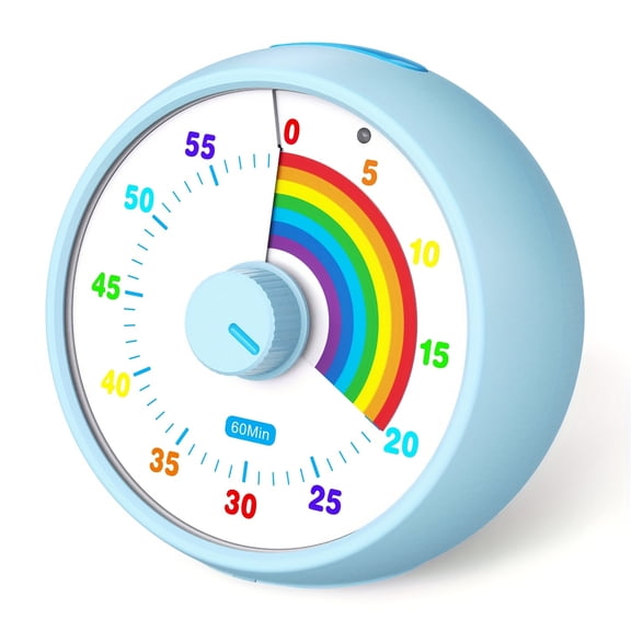 1PCS Visual Timer, 60 Minute Countdown In Classroom, Office, Kitchen, Desktop Timer Time ManaSynthetic Gemstoneent Tool, Silent Operation, Tomato Timer Rainbow Pattern Purple