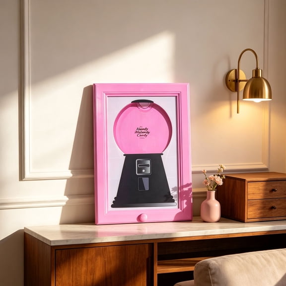 1PCS Wall Mounted Candy Machine Picture Frame - Interactive Gumball Machine