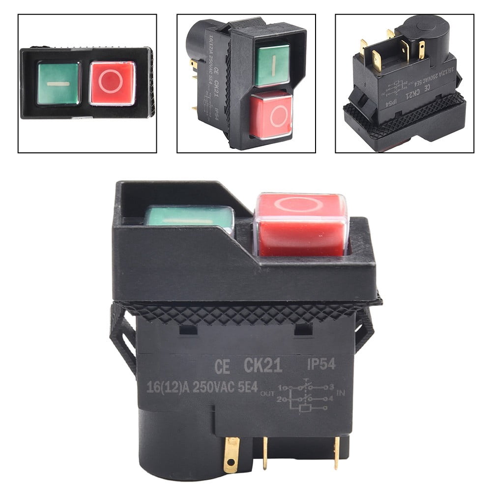 1PCS Waterproof Electromagnetic Push Button Safety Switch with 5 Pins ...