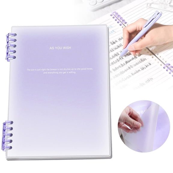 1PCS Waterproof Spiral Notebooks with Stone Paper and Hard Cover,College Ruled Notebook Construction Notebook 120 Pages Per Weatherproof Notepad A5 for Outdoor Field, Grid Pattern (6"X8", Purple)