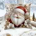 thumbnail image 1 of 1PCS White Relief Aesthetic Christmas Throw Pillow Covers 18x18 in , Soft Comfy Xmas Santa Claus Trees Pillow Cases, Poinsettia Snowman Reindeer 3D Decor for Couch Sofa Living Room Bed, 1 of 6