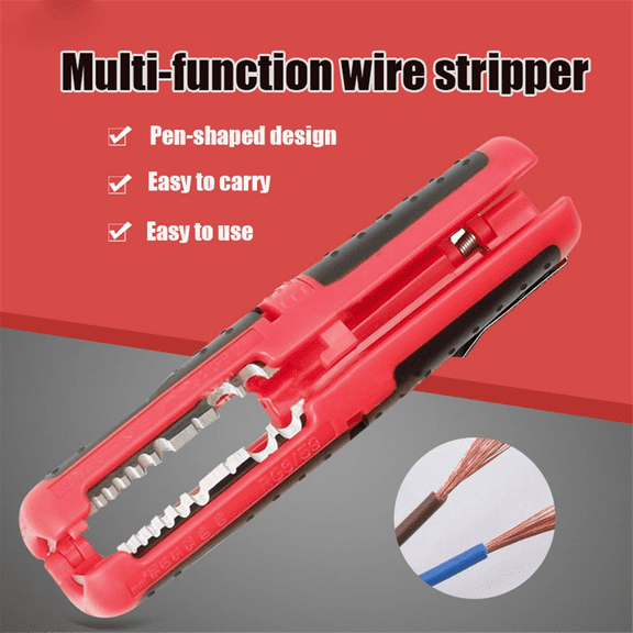 1PCS Wire Stripper Multi-Function Portable Pen Stripper, Network Cable, Wire, Coaxial Cable, Wire Cutter,10-20AWG,Yellow