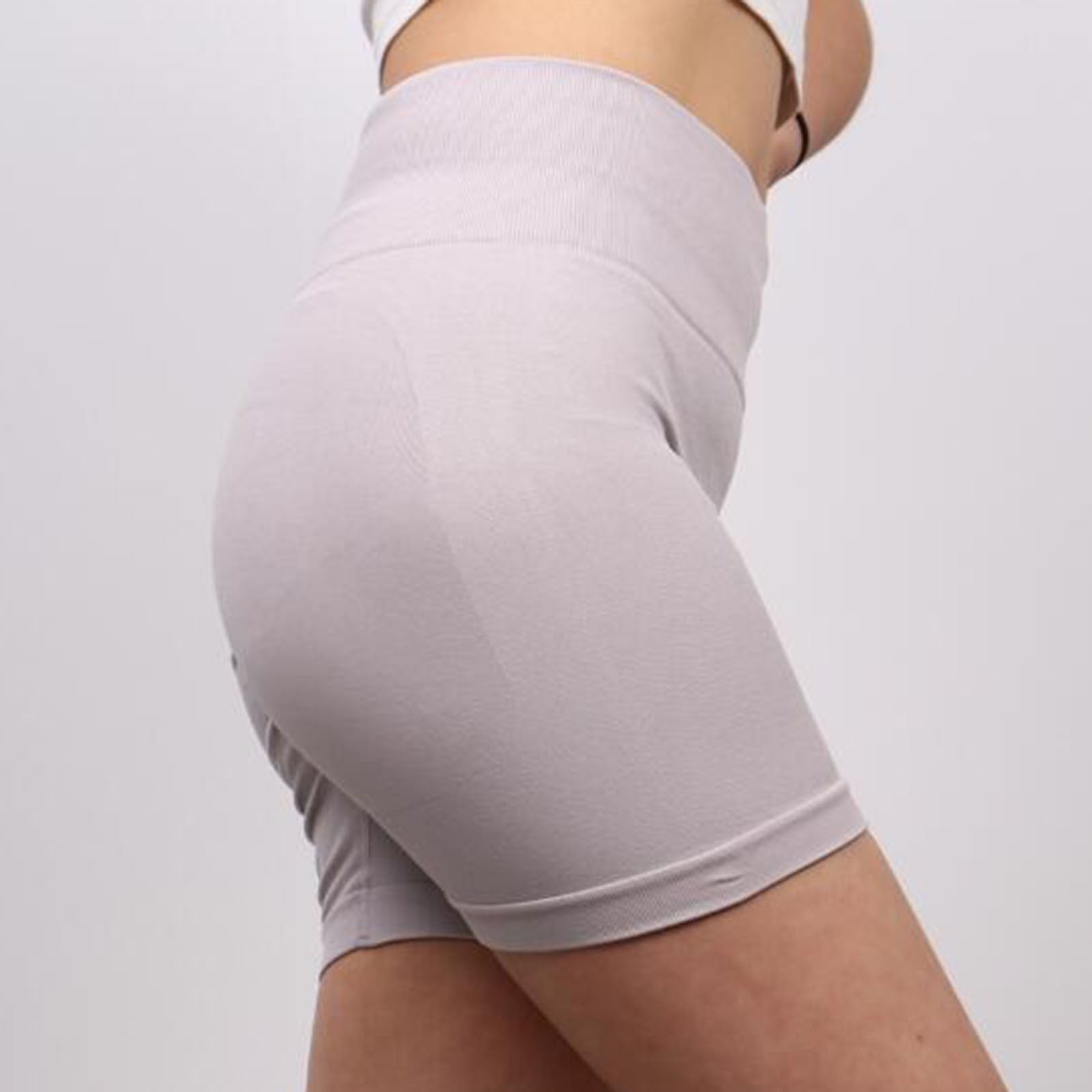 1PCS Women's High Waisted Belly Closed Peach Yoga Shorts Solid