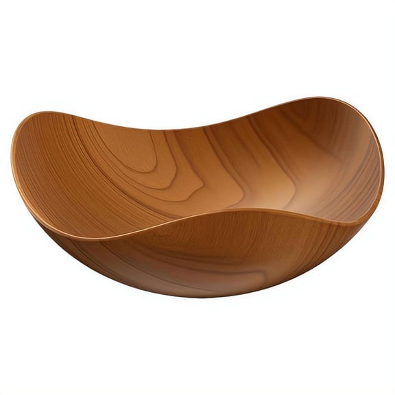 1PCS Wood Grain Plastic Plates, 6.1" Reusable PP Snack Fruit Serving Tray, Lightweight Modern Table Decor, Father's Day Gift