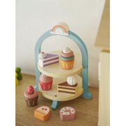 1PCS Wooden Simulation Bread Machine, Children'S Toy Juicer, Tea Set, Afternoon Tea Dessert, Children'S Play House Bread Machine, Baking Bread, Making Western Food, Early Education, Educationa