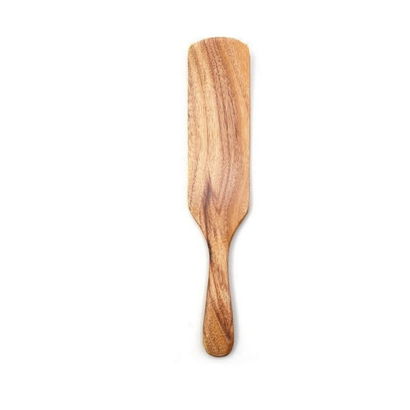 1PCS Wooden Utensils for Cooking, Wooden Kitchen Cooking Utensils, Long Handle Wood Spatula Wooden Cooking Spoons Utensils Icing Spatula Slotted Spurtle for Mixing Serving Spreading(Medium Spatula)