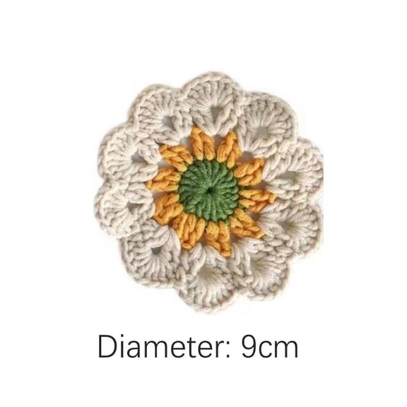 1PCS Woven Coasters Sunflower Absorbent Mats Heat Insulation and Slip Resistant Cup Pad Kitchen Tableware Set Dining Table Decor