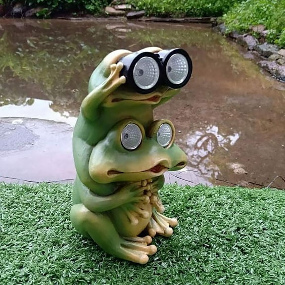 WYZCTTD 1PCS Yard Frog Solar Figurines Outside Patio Decorations Front Porch Lawn Ornaments-Gifts for WomenGarden Statue