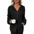 thumbnail image 1 of 1PCS drawstring knitted jacket-black, 1 of 5