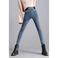 thumbnail image 1 of 1PCS elastic waist jeans for women--blue, 1 of 5