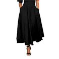 thumbnail image 1 of 1PCS high waist pleated skirt-black-L, 1 of 4