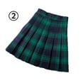 thumbnail image 1 of 1PCS pleated skirt 2022 new plaid skirt-blue-green plaid-XL, 1 of 4