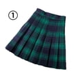 thumbnail image 1 of 1PCS pleated skirt 2022 new plaid skirt-blue-green plaid-XL, 1 of 4