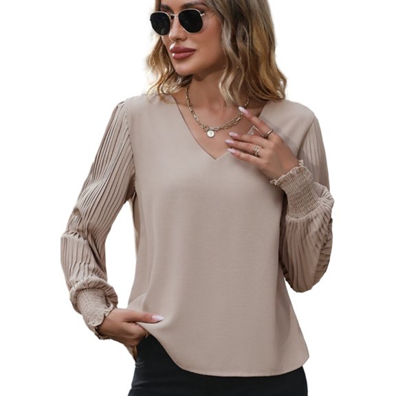 1PCS single-coloured cross-border shirt-khaki-M