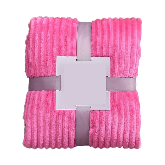1PCS strip blanket, strips off-white, 100*150cm ribbon packaging-Color:pink