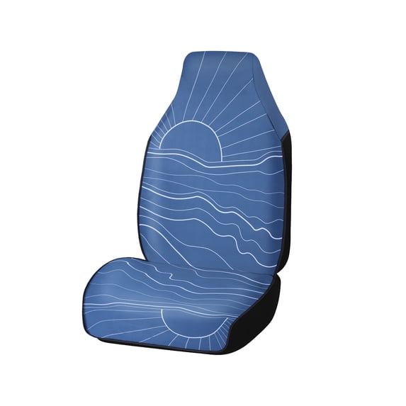 Ozark Trail 1 Piece Car Seat Towel Cover with Storage Bag, Non-Slip, Washable Seat Protector for Gym, Beach, Outdoor, Pet Travel Car Seat Protector, Blue Sunburst Print