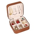 thumbnail image 1 of 1PCs Simple and Convenient Jewelry Storage Box Home Earrings Necklace Ring Jewelry Storage JewelryDark brown, 1 of 5