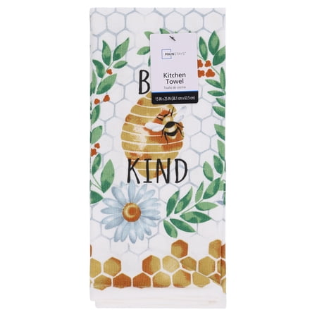 Mainstays Multicolor Bee Kind Kitchen Towel