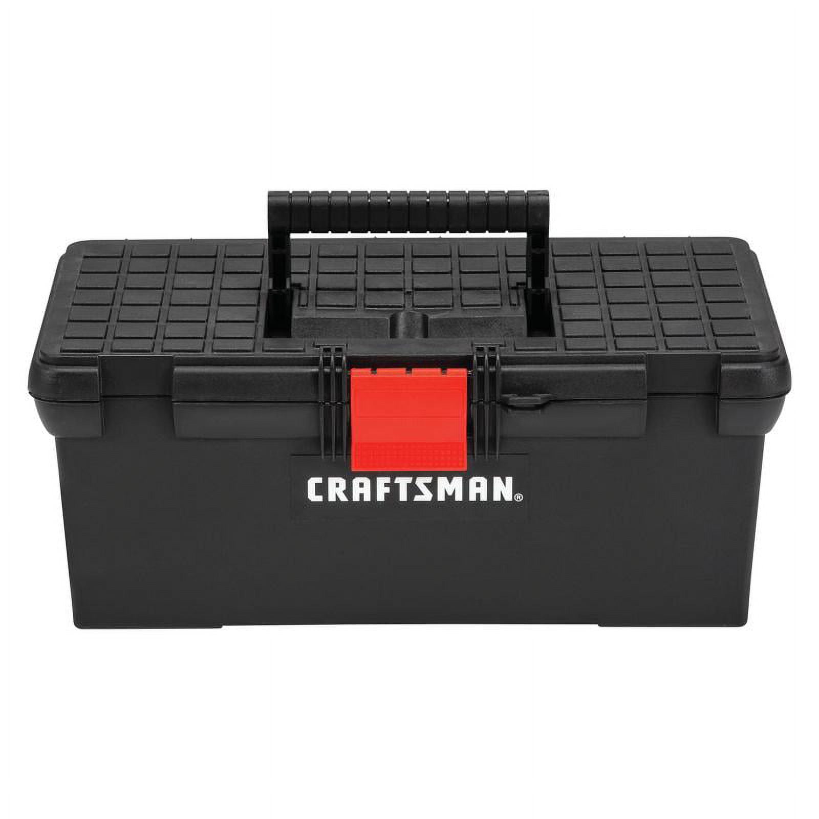 Diybox Strongo Black, Tool Boxes with Handle 16 inch, Tool Box Organizer, Small Tool Box with Drawers, Portable Plastic Storage, Suitable for  Home, Craftsman and Garage