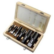 Drill America DWTPT1/4-1-1/4SET 6 Piece NPT Pipe Tap Set in Wooden Case 1/4, 3/8, 1/2, 3/4, 1 and 1-1/4, Carbon Steel, DWT Series, Uncoated Bright, Small