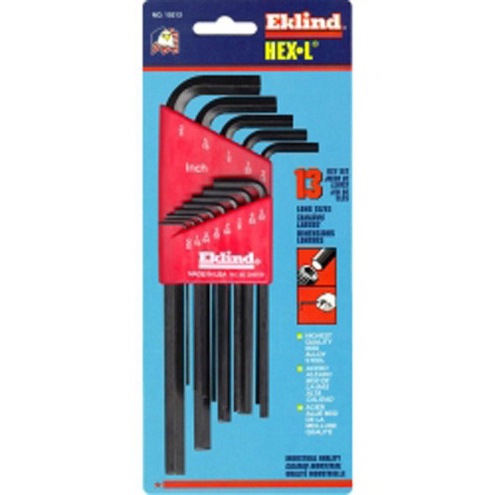 1PK Eklind 10213 13 Piece SAE Long Hex-L Hex Key Set 1PK Eklind 10213 13 Piece SAE Long Hex-L Hex Key Set