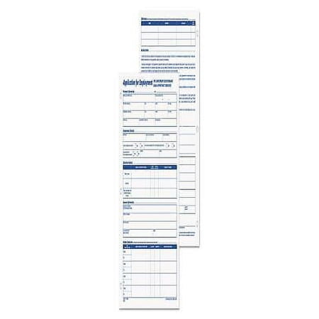 1PK Employee Application Form, 8.38 x 11, 1/Page, 50 Forms/Pad, 2 Pads/Pack