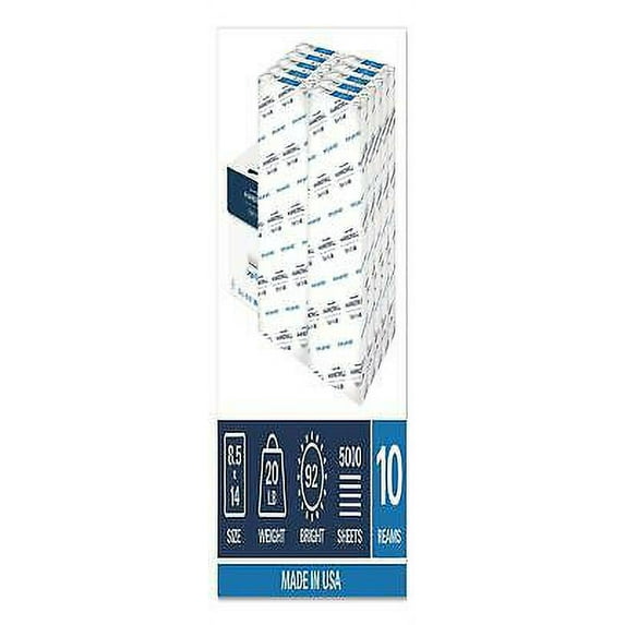 1PK HAM105015CT Copy Plus Print Paper, 92 Bright, 20 lb, 8.5 x 14, White, 500 Sheets/Ream, 10 Reams/Carton