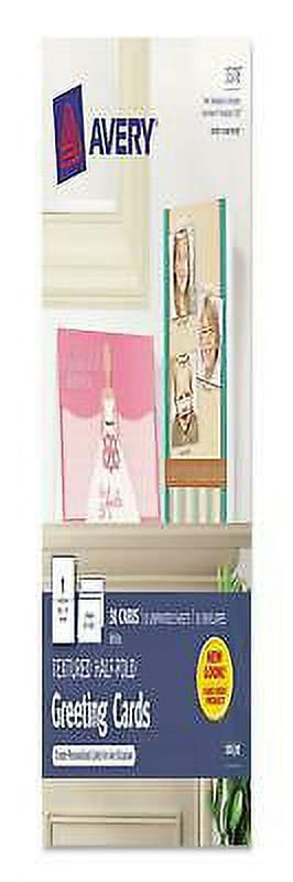 1PK Half-Fold Greeting Cards with Envelopes, Inkjet, 65 lb, 5.5 x 8.5 ...